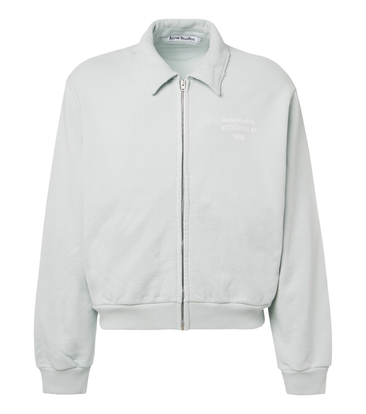Photo: Acne Studios Logo cotton-blend zip-up sweatshirt