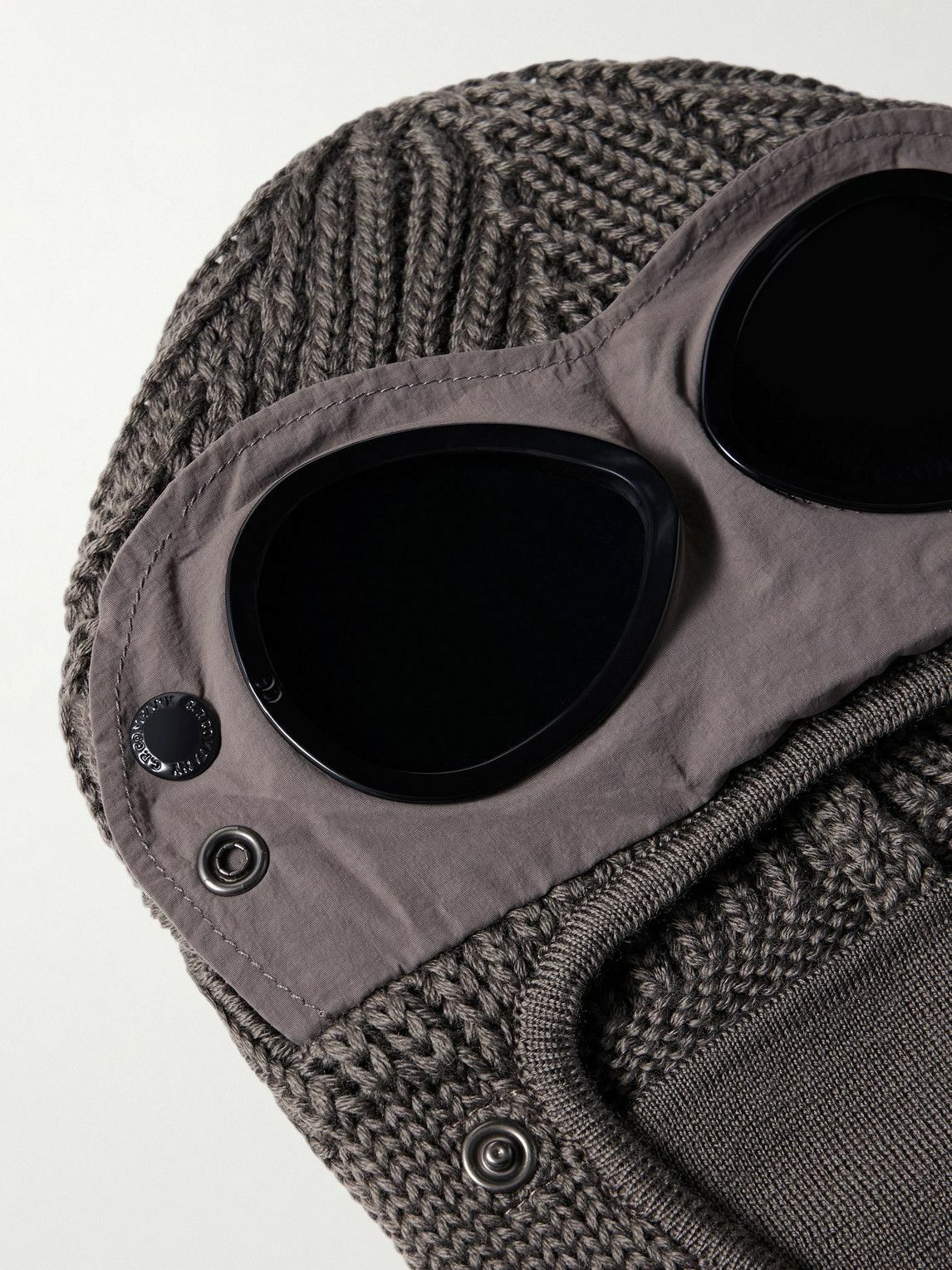 C.P. Company - Goggle-Embellished Shell-Trimmed Ribbed Wool Balaclava