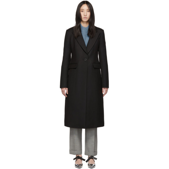 Tibi Black Wool Tuxedo Coat Tibi