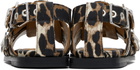 GANNI Beige & Black Feminine Buckle Strap Denim Sandals