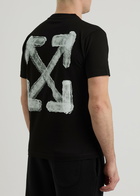 Off-white Arrow Logo-print Cotton T-shirt Black And White
