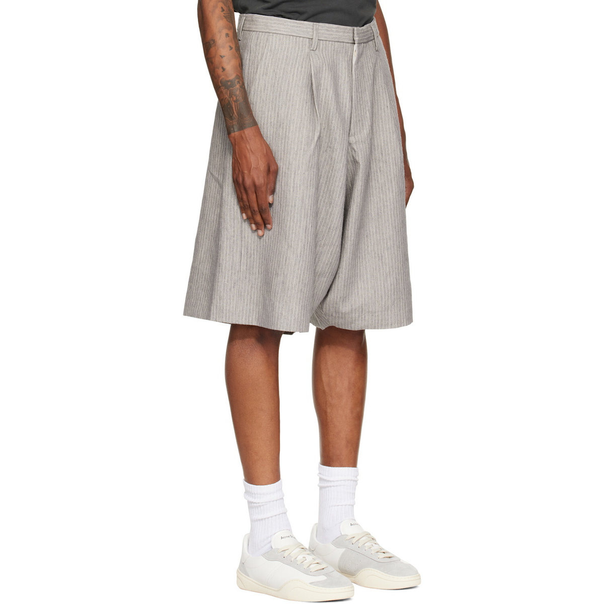 R13 Gray Jumbo Tailored Shorts
