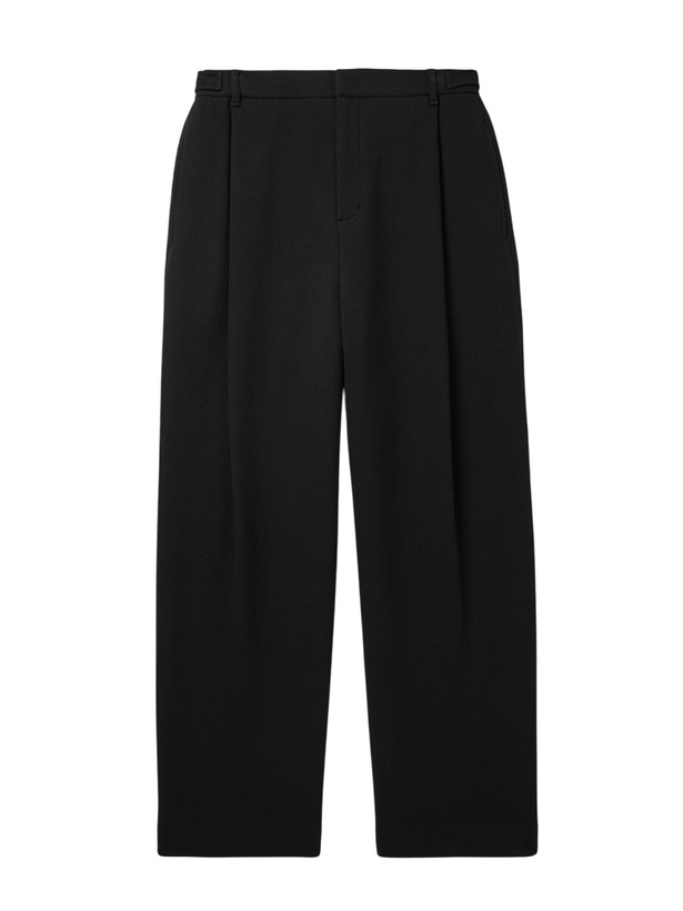 Photo: Amomento - Martin Straight-Leg Pleated Wool-Blend Trousers - Black