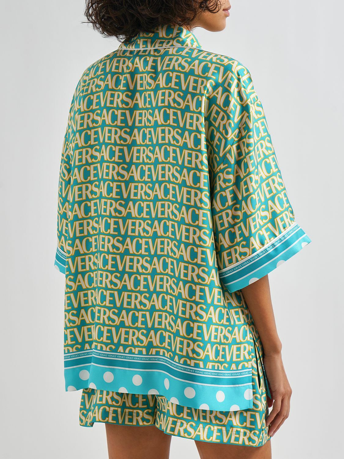 VERSACE - Logo Print Silk Twill Shirt Versace