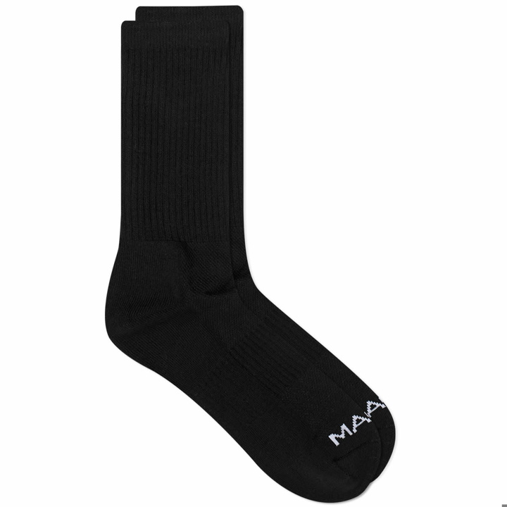 Photo: MARKET Men's Smiley Small Patch Sock in Black