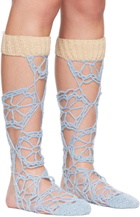 nastyamasha SSENSE Exclusive Blue Crochet Floral Socks