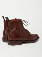 Kingsman - George Cleverley Cap-Toe Pebble-Grain Leather Boots - Brown