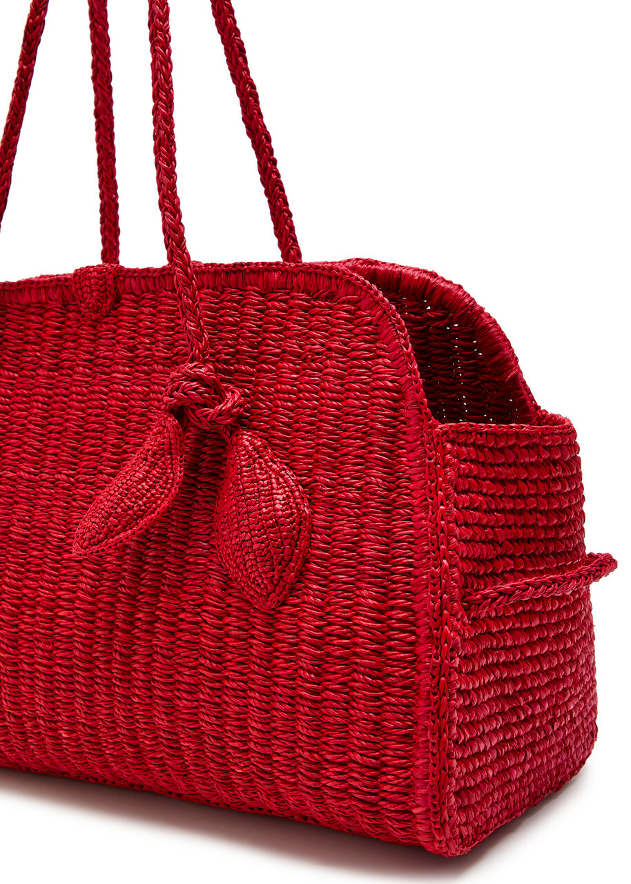 Jacquemus Le Turismo Raphia Raffia Tote bag - Red - One Size
