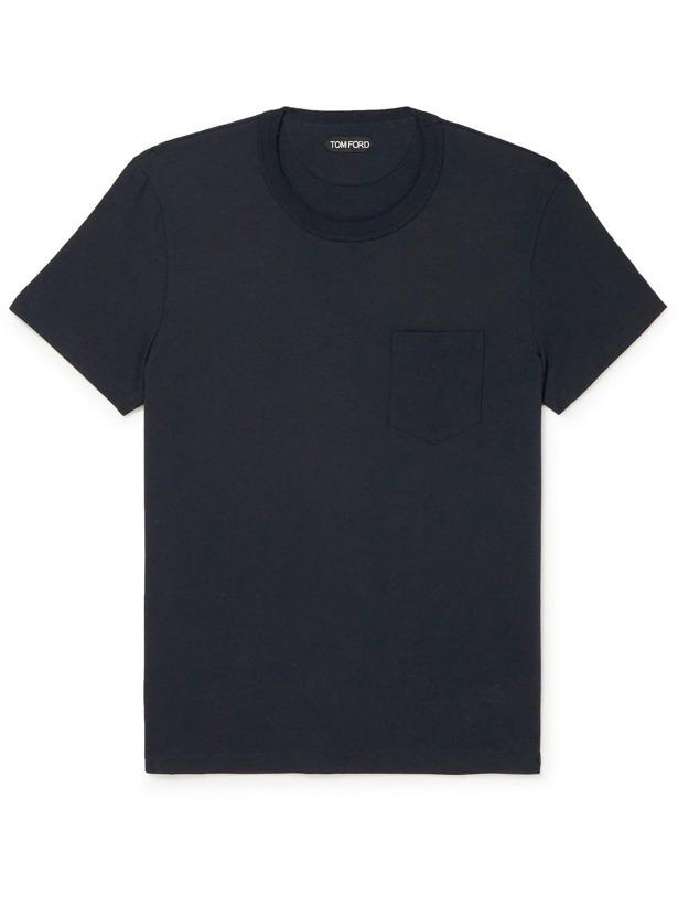 Photo: TOM FORD - Cotton-Jersey T-Shirt - Blue