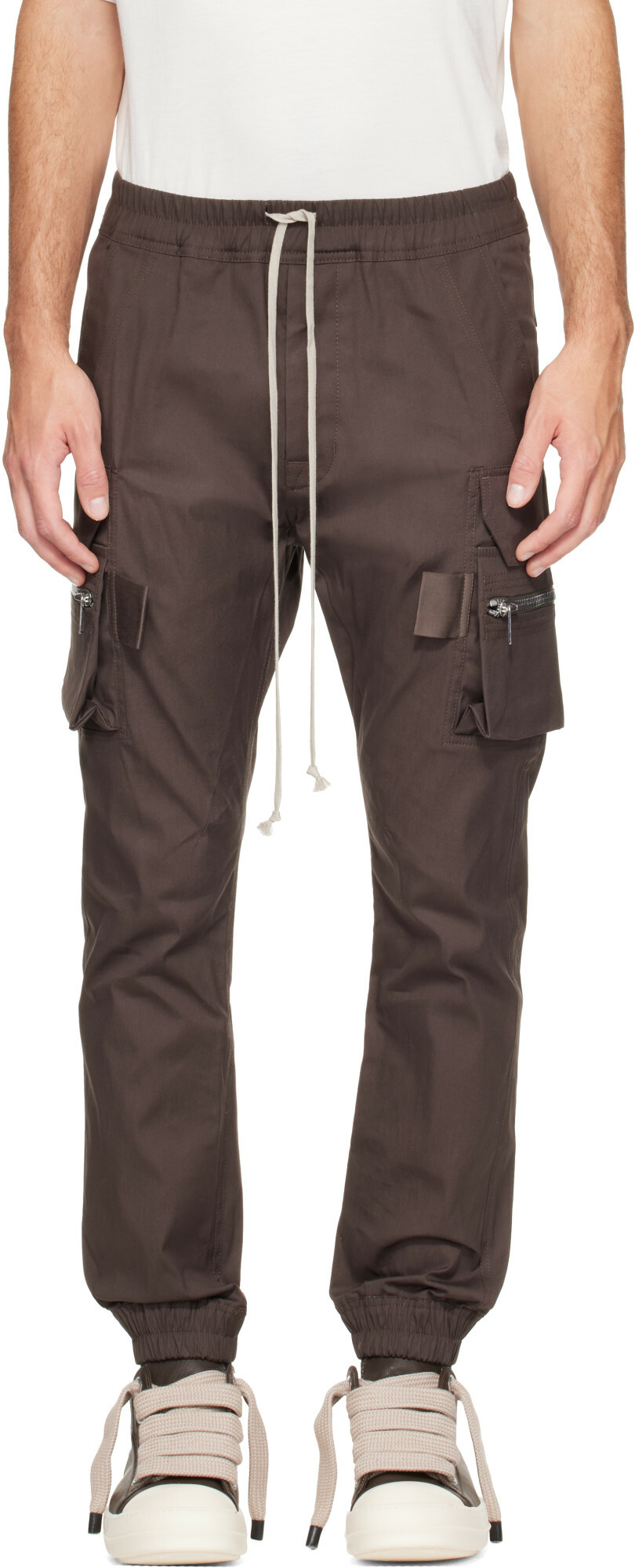 Rick Owens Brown Tower Heavy Cotton Poplin Mastodon Cargo Pants