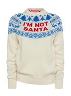 MC2 Saint Barth White Sweater New Queen With Im Not Santa Jacquard