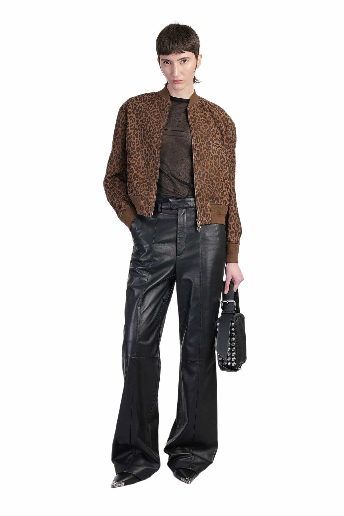 Salvatore Santoro Bomber Jacket In Animalier Leather