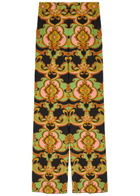 Etro Patterned Straight-leg Silk Trousers Black