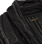 KAPITAL - Boro Cotton-Blend Jacquard Cardigan - Black