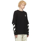 Off-White Black Cut Here Long Sleeve T-Shirt