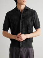 Oliver Spencer - Rossell Cable-Knit Organic Cotton Shirt - Black
