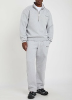 Mki Miyuki Zoku Uniform Half-zip Cotton-blend Sweatshirt Grey