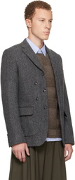 Comme des Garçons Homme Deux Gray Tweed Herringbone Blazer