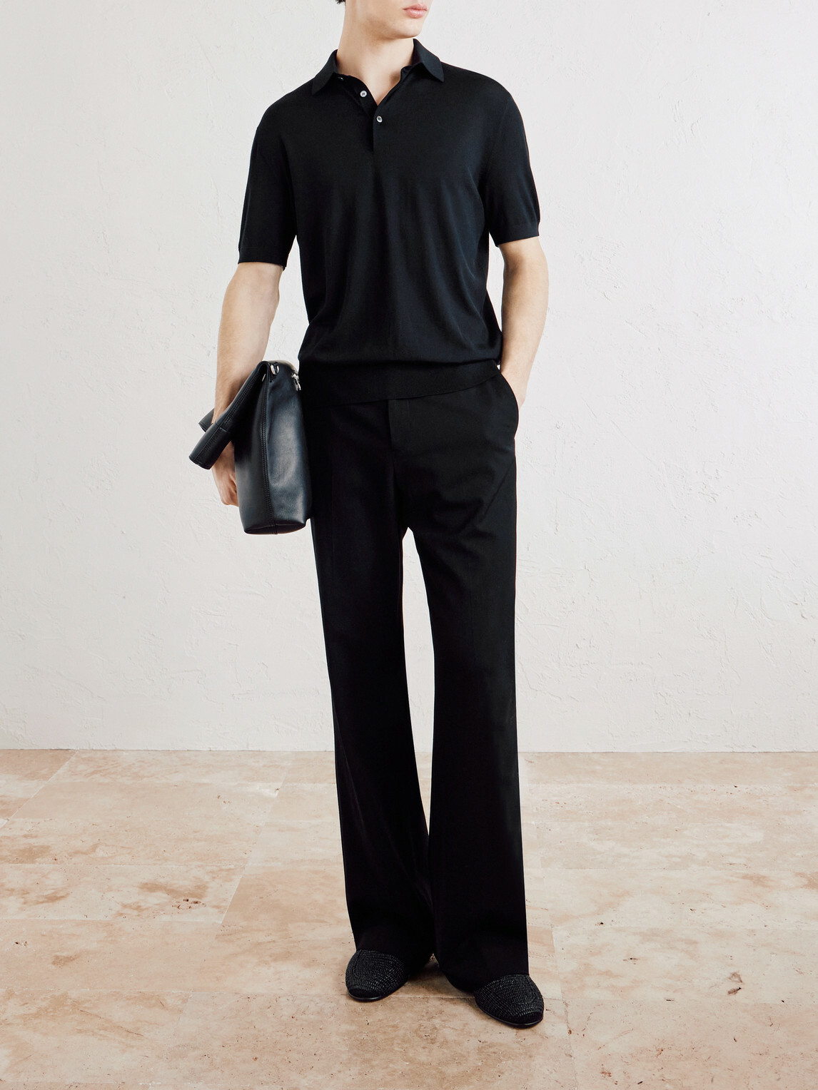 Zegna - Wool Polo Shirt - Black