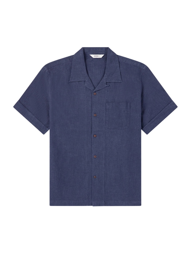 Photo: 3sixteen - Convertible-collar Linen and Cotton-Blend Shirt - Blue