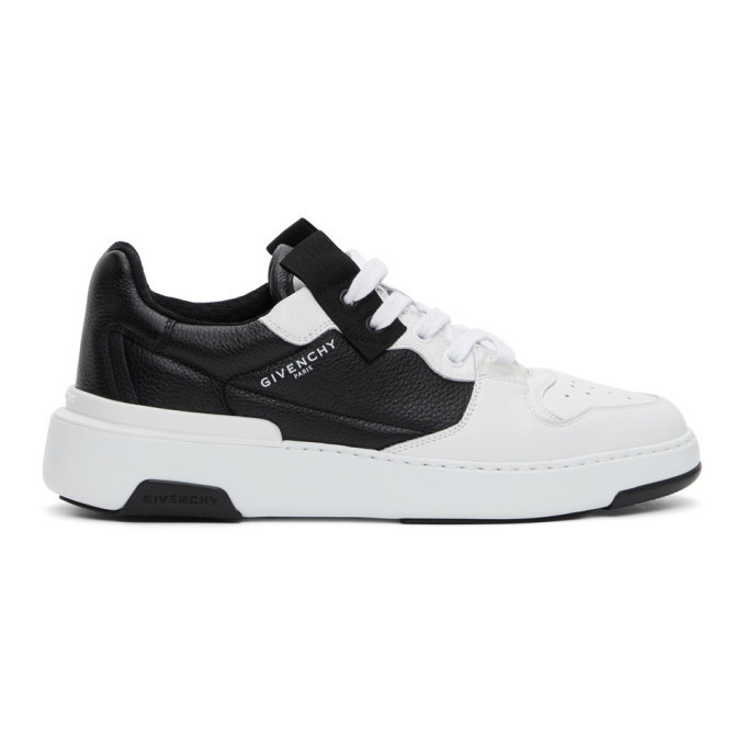 Photo: Givenchy White and Black Asymmetric Wing Low Sneakers