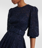 Costarellos Belted lace midi dress