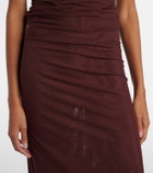 SIR High-rise jersey midi skirt
