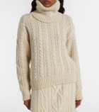 Moncler Grenoble Cable-knit wool and mohair-blend turtleneck sweater
