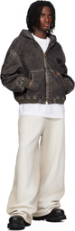 Alexander Wang Black Flocked Oversized Carpenter Jacket