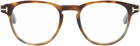 TOM FORD Brown Round Blue Light Glasses