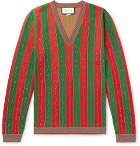 Gucci - Cotton, Wool and Cashmere-Blend Jacquard Sweater - Multi