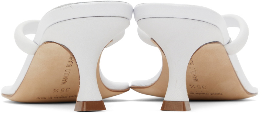 Manolo Blahnik White Paterno Heeled Sandals