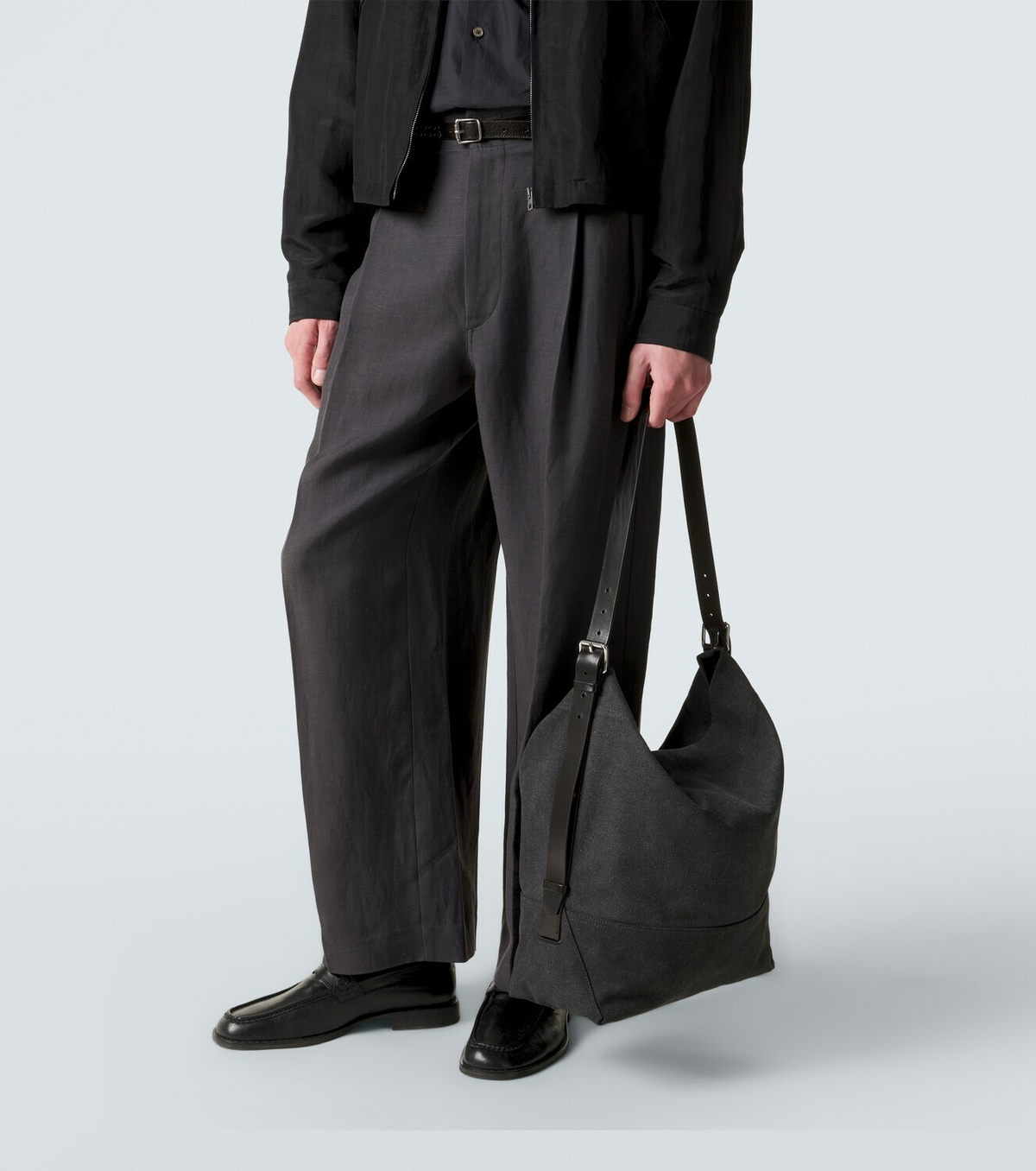 Lemaire Belted canvas tote bag