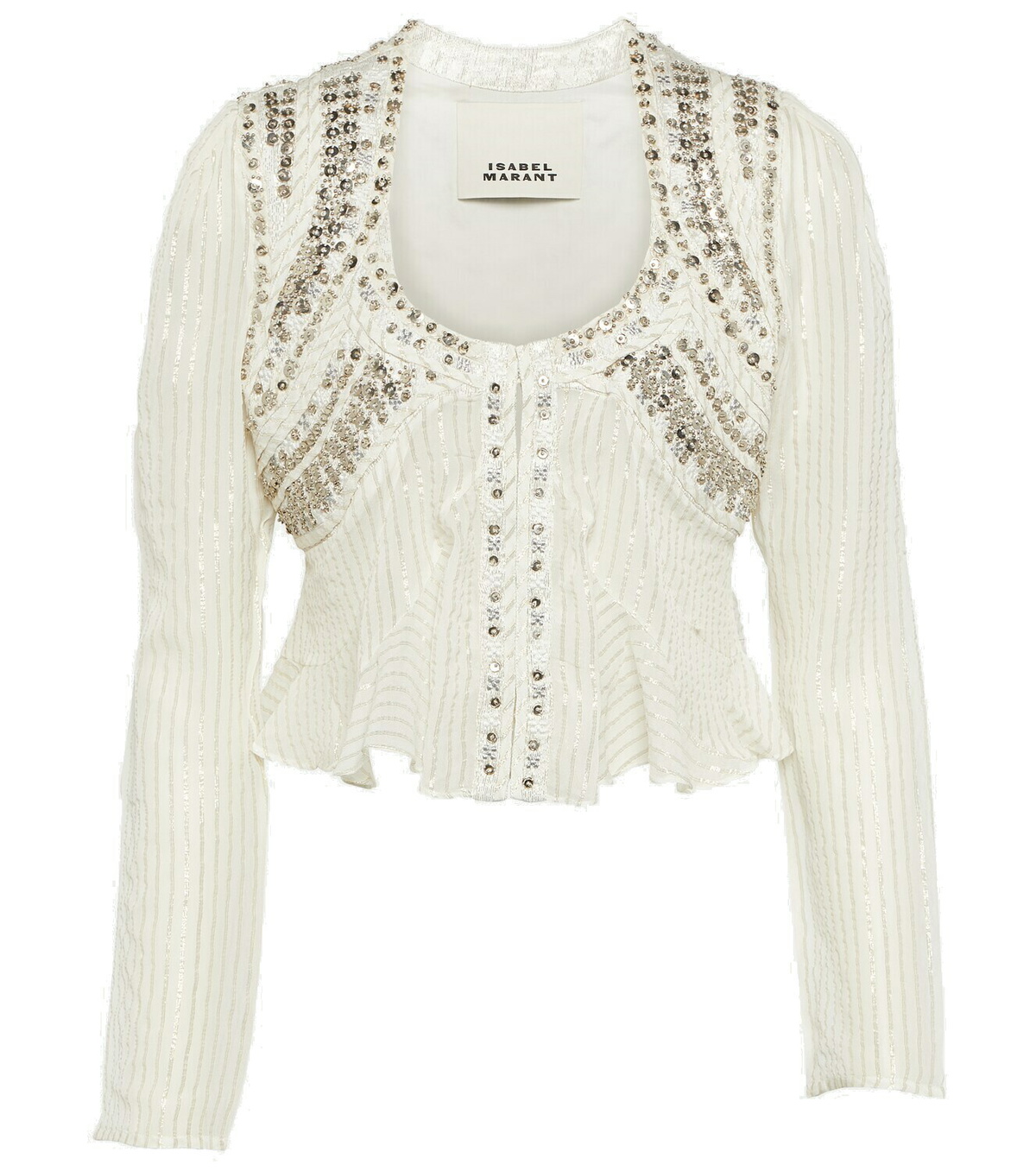 【関税込み】Isabel Marant ホワイト Jiler 長袖トップス Isabel Marant - Giamili wool-blend top Isabel Marant