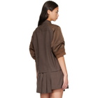 sacai Brown Suiting x Nylon Twill Shirt