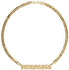 VETEMENTS Gold Gothic Logo Necklace