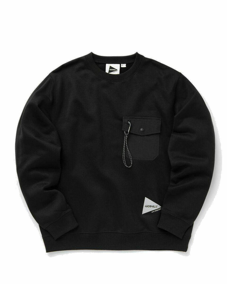 Photo: Gramicci X And Wander Print Sweatshirt Black - Mens - Sweatshirts