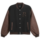 Represent Men's Vintage Varsity Jacket in Jet Black