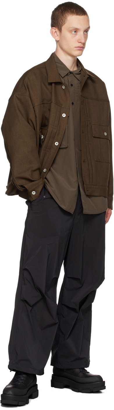 meanswhile Brown Pleated Jacket