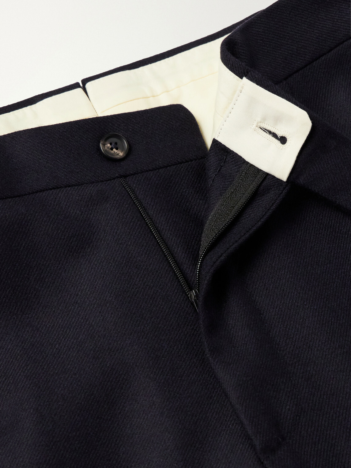 De Petrillo - Straight-Leg Pleated Virgin Wool Trousers - Blue