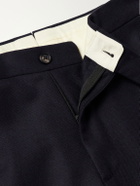 De Petrillo - Straight-Leg Pleated Virgin Wool Trousers - Blue