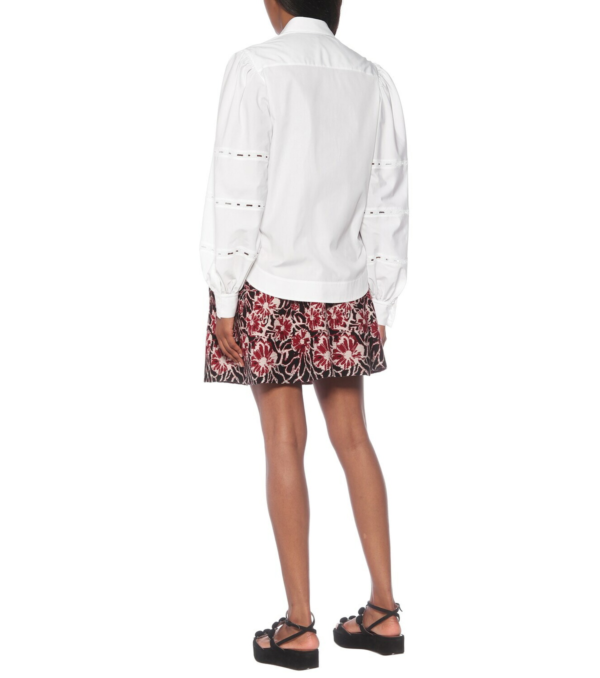 Alaïa Puff-sleeve cotton-poplin shirt
