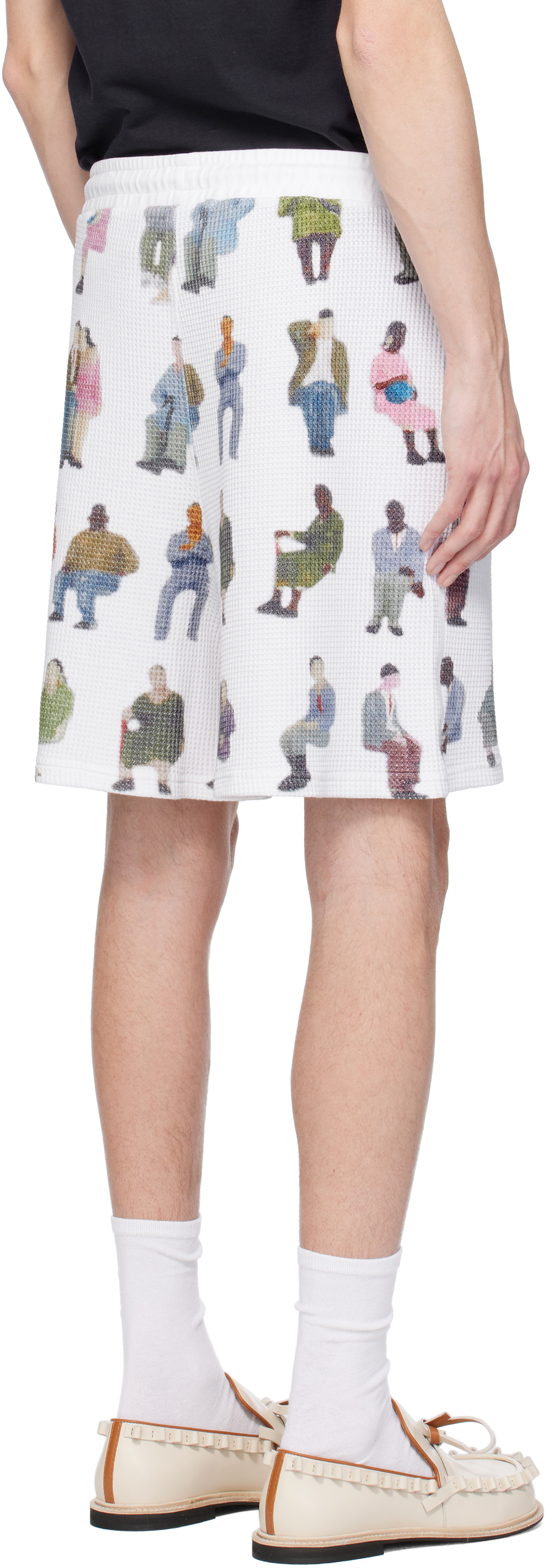 Waffle Pink Pattern Print Men's Shorts