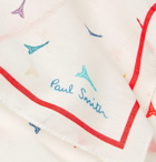 PAUL SMITH - Printed Cotton-Voile Pocket Square - White
