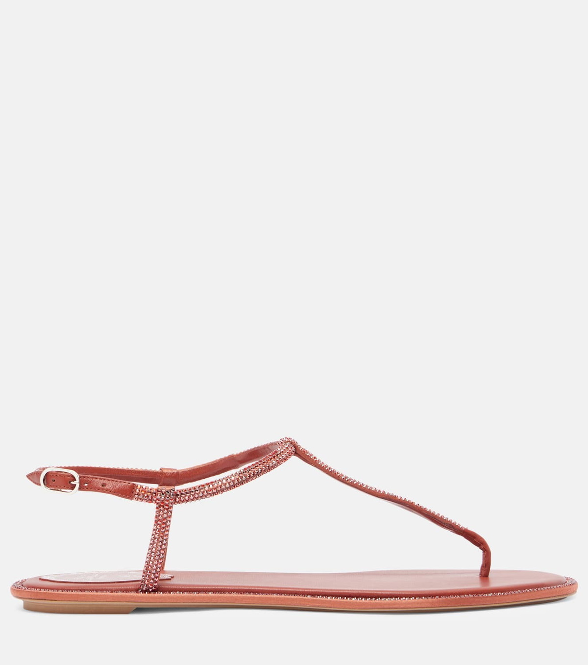 Rene Caovilla Diana embellished satin thong sandals