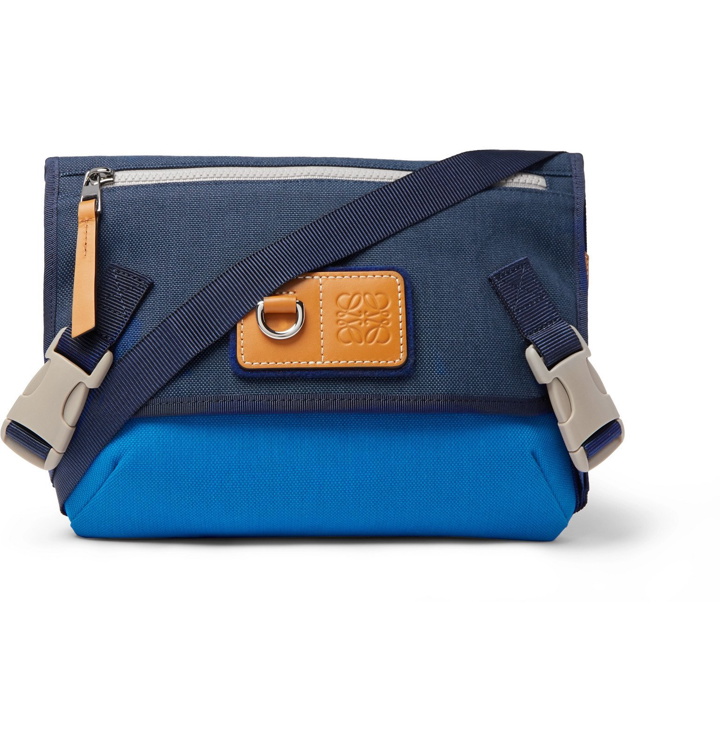 Photo: Loewe - Eye/LOEWE/Nature Leather-Trimmed Canvas Messenger Bag - Blue