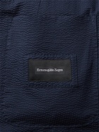 ERMENEGILDO ZEGNA - Slim-Fit Cotton-Seersucker Blazer - Blue - IT 50