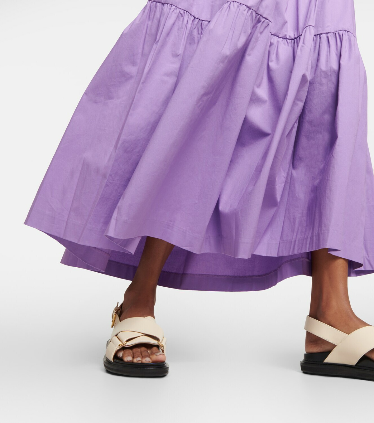 Staud - Sea tiered cotton poplin maxi skirt Staud