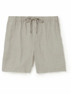 James Perse - Straight-Leg Garment-Dyed Linen Drawstring Shorts - Gray