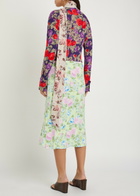Acne Studios Dalmati Floral-print Crepe Midi Dress Green